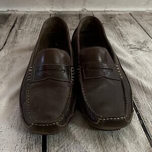 D22 Rockport Men’s Brown Leather Loafers, Size 10.5, Pre-owned